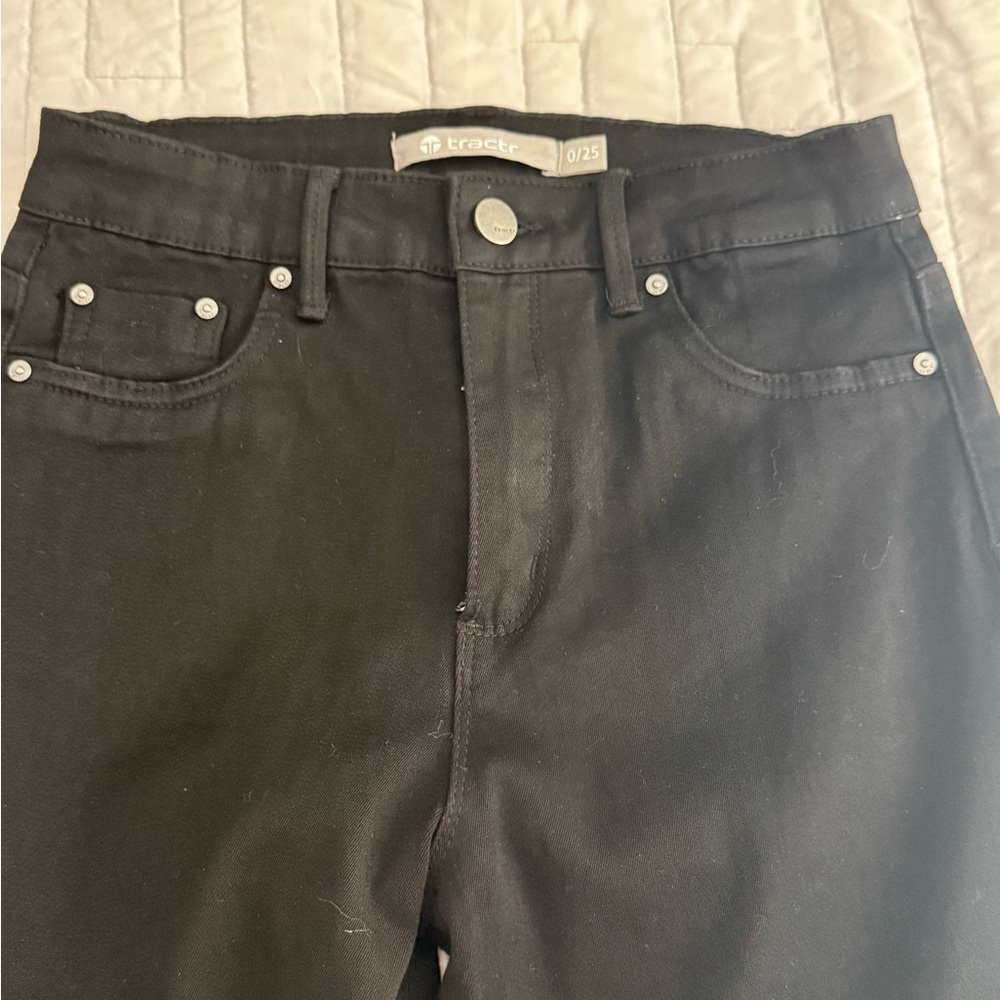Tractr Jet Black Denim Pants 25